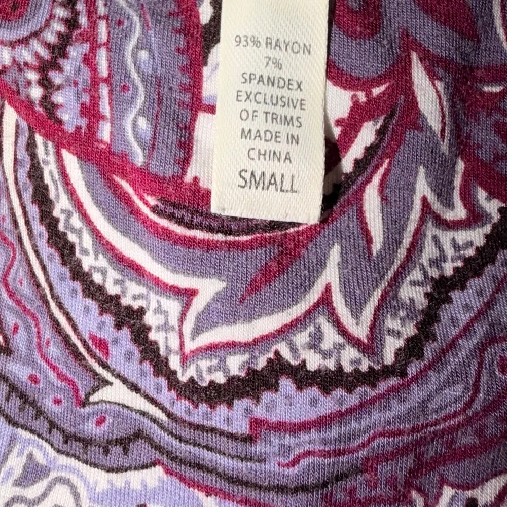 Soma Paisley Luxury Nightgown Small Soft Rayon Stretch Elegant Sleep Dress - Picture 5 of 6